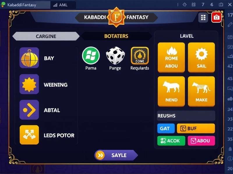 Kabaddi Fantasy Game Interface